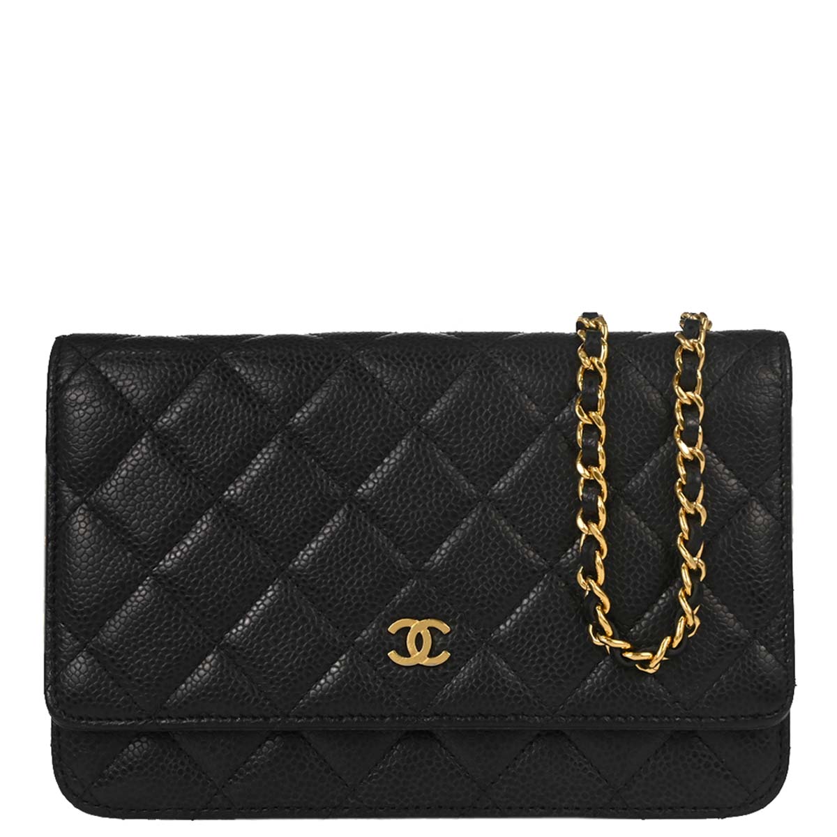 Chanel Black Caviar Skin Classic WOC Wallet on Chain Bag