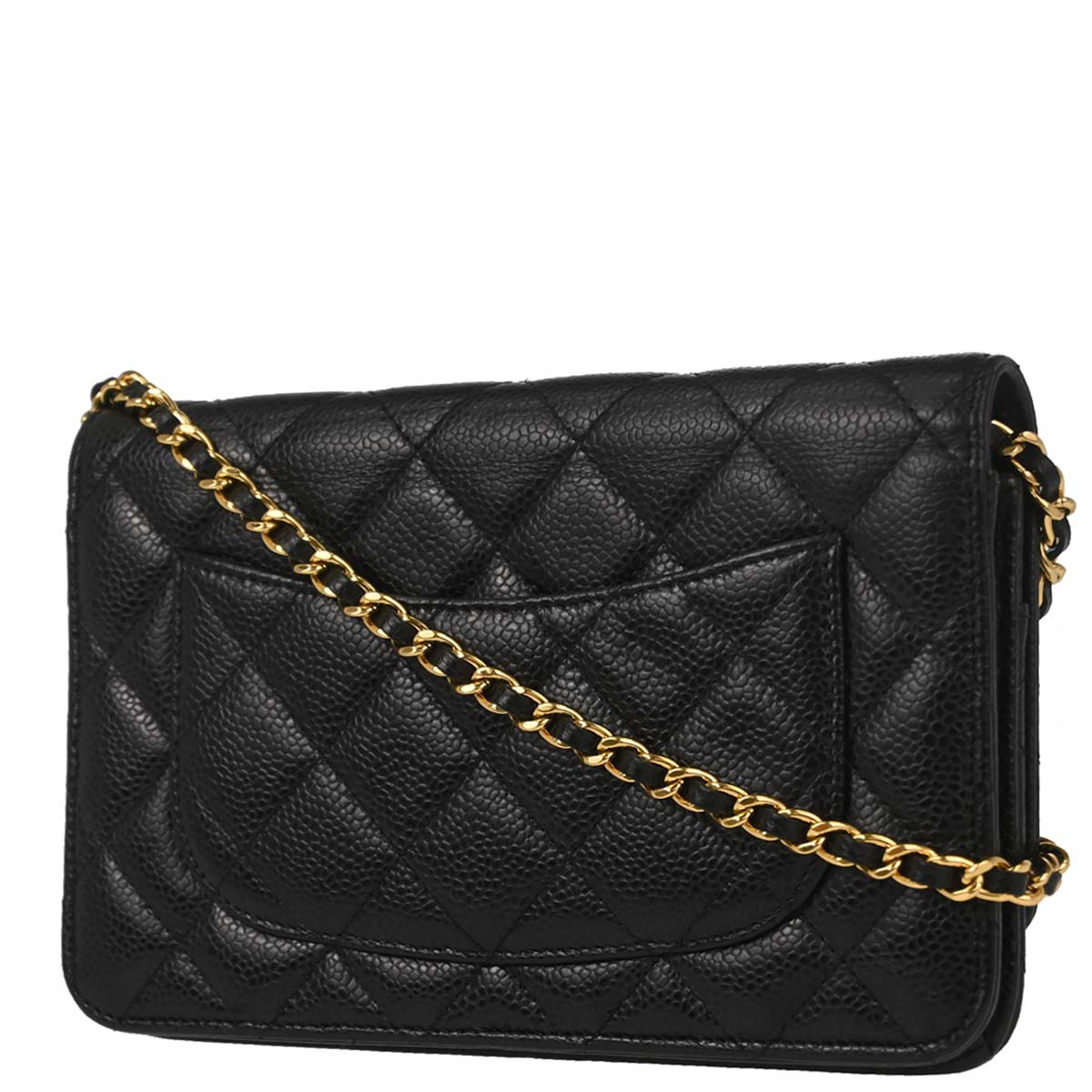 Chanel Black Caviar Skin Classic WOC Wallet on Chain Bag