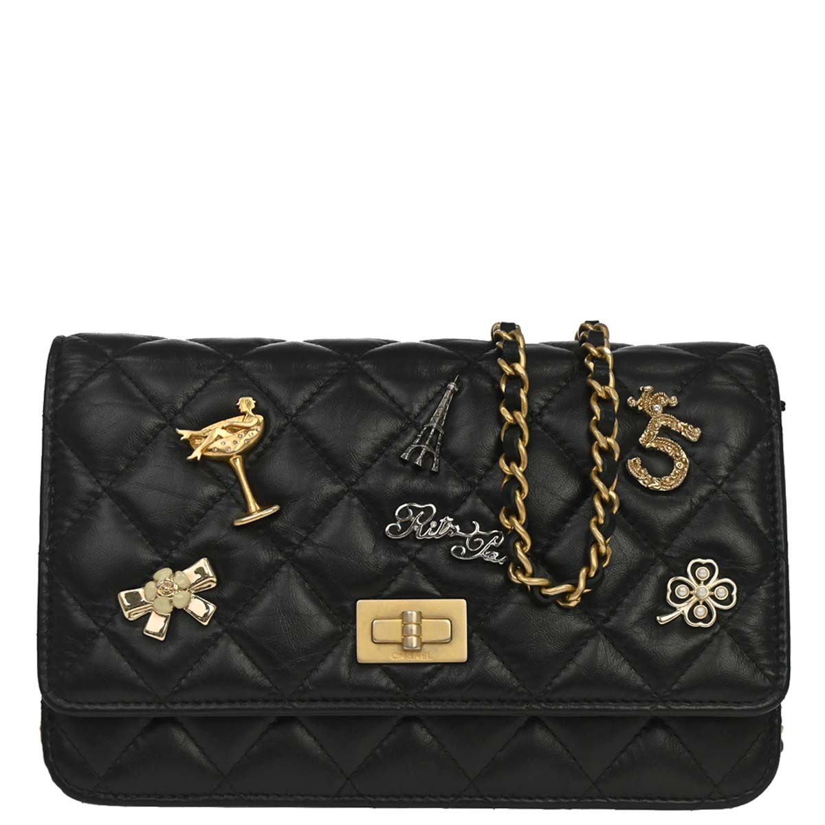 Chanel Calfskin Mademoiselle Lock Icon WOC Wallet on Chain Shoulder Bag
