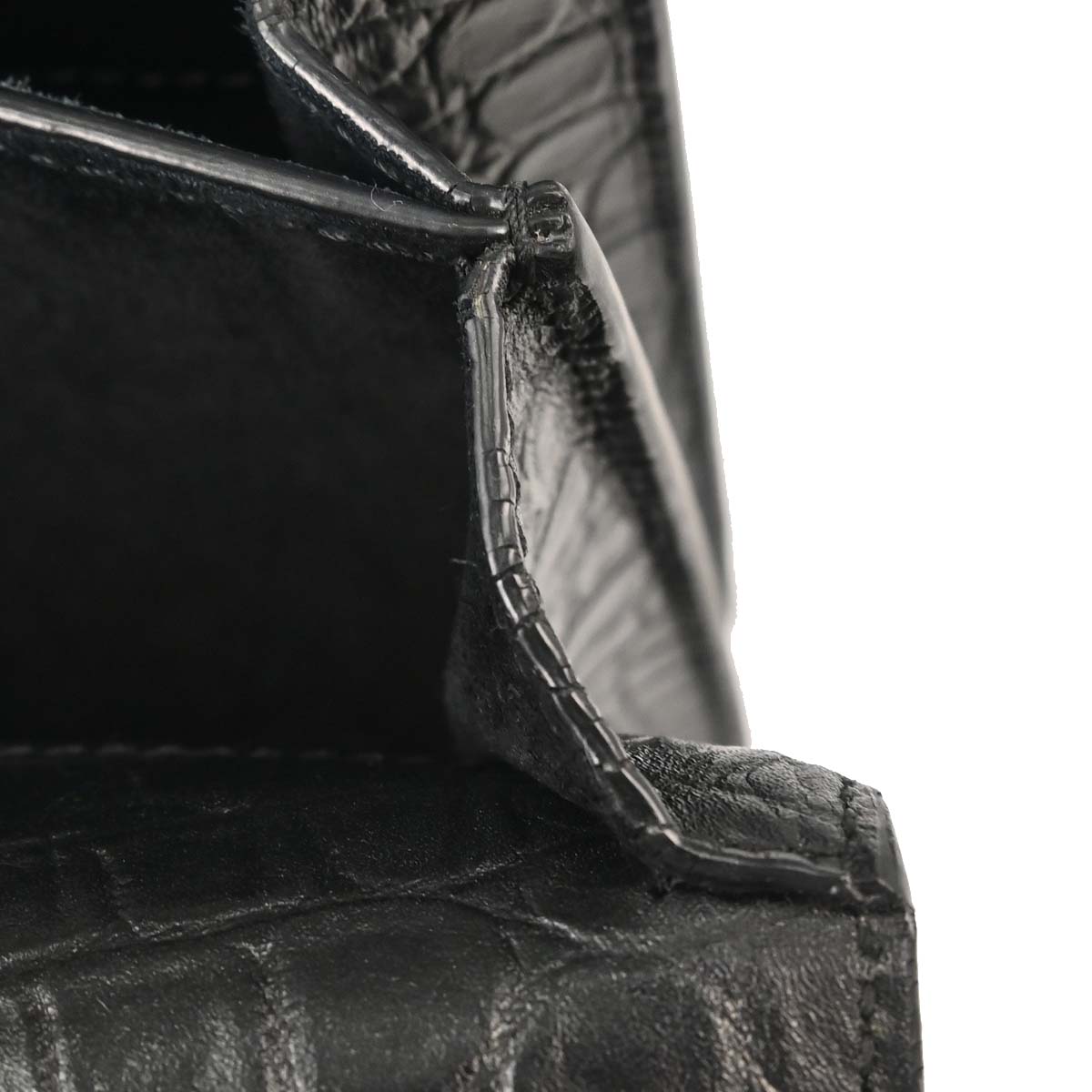Saint Laurent Black Embossed Leather Sunset Shoulder Bag