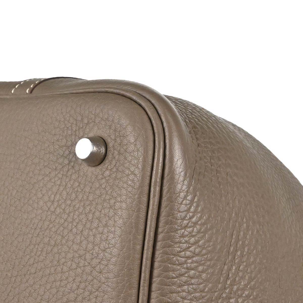 Hermes Etoupe Gray Taurillon Clemence Picotin Lock 22 MM Handbag