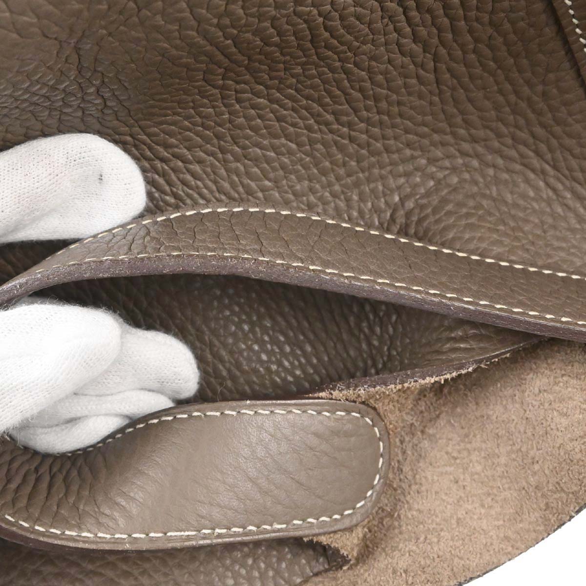 Hermes Etoupe Gray Taurillon Clemence Picotin Lock 22 MM Handbag