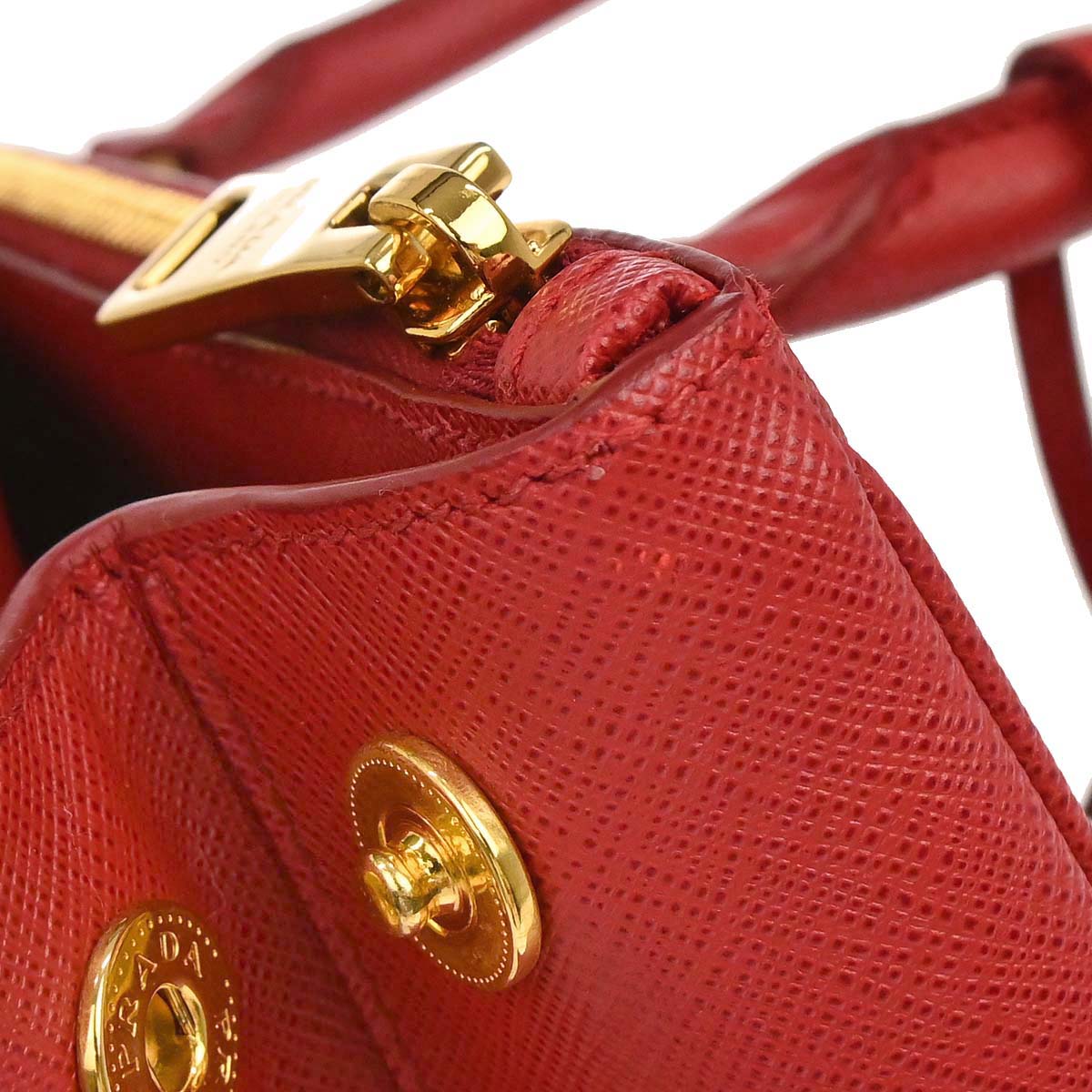 Prada Red Leather Galleria 2way Shoulder Tote Handbag