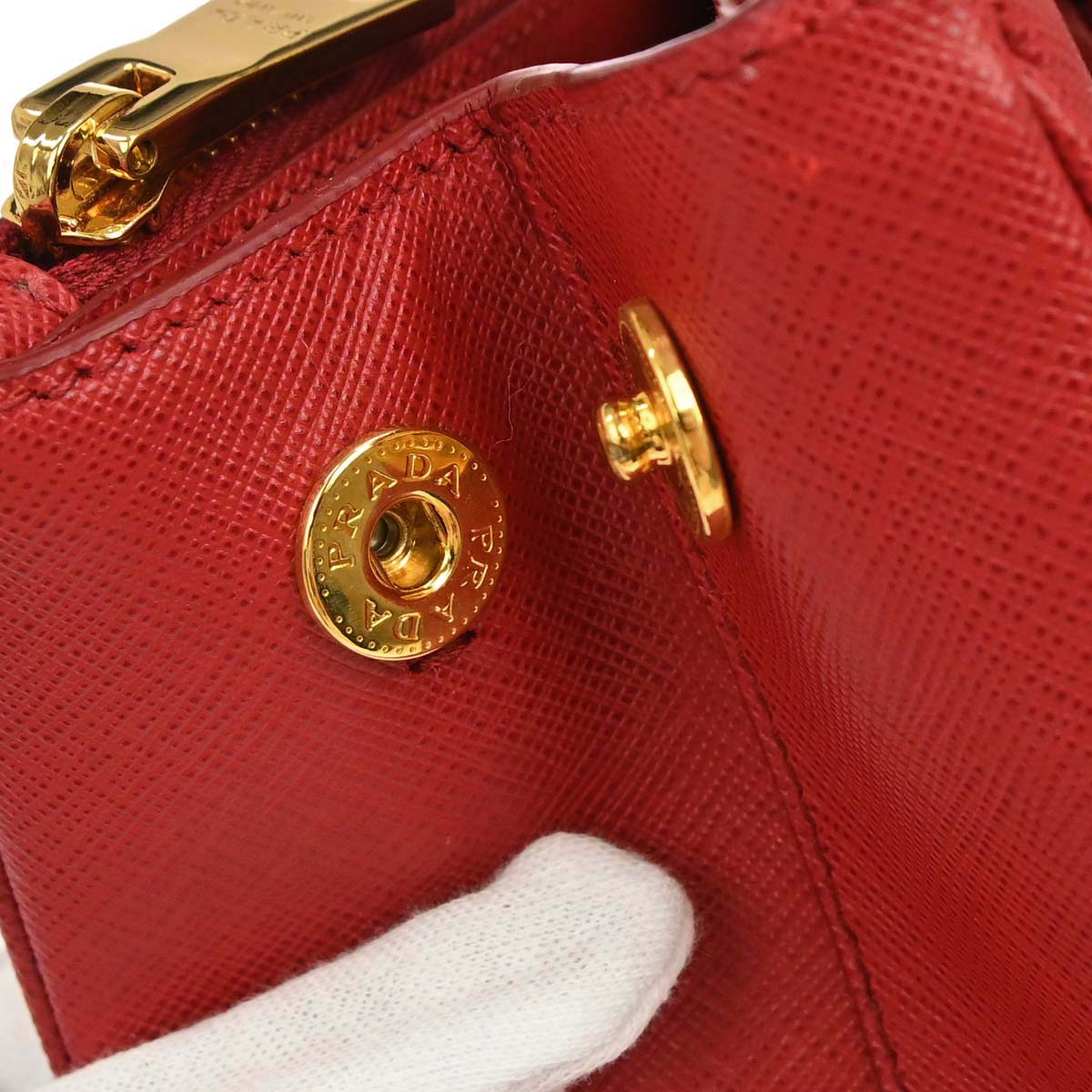 Prada Red Leather Galleria 2way Shoulder Tote Handbag