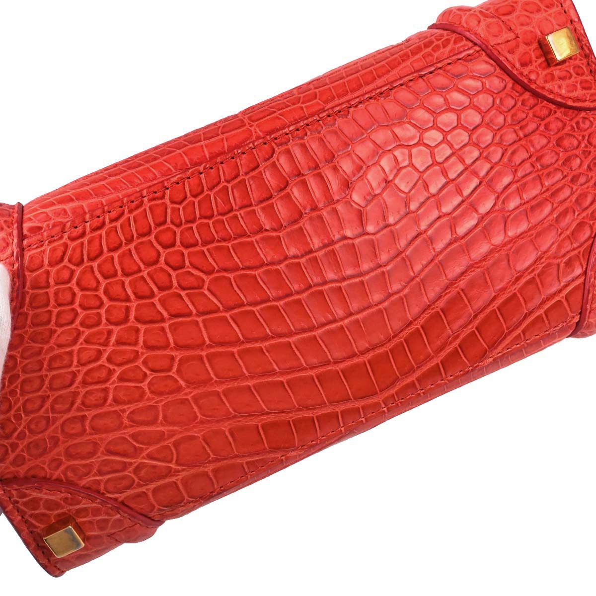 Celine * Red Crocodile Luggage Micro Tote Handbag