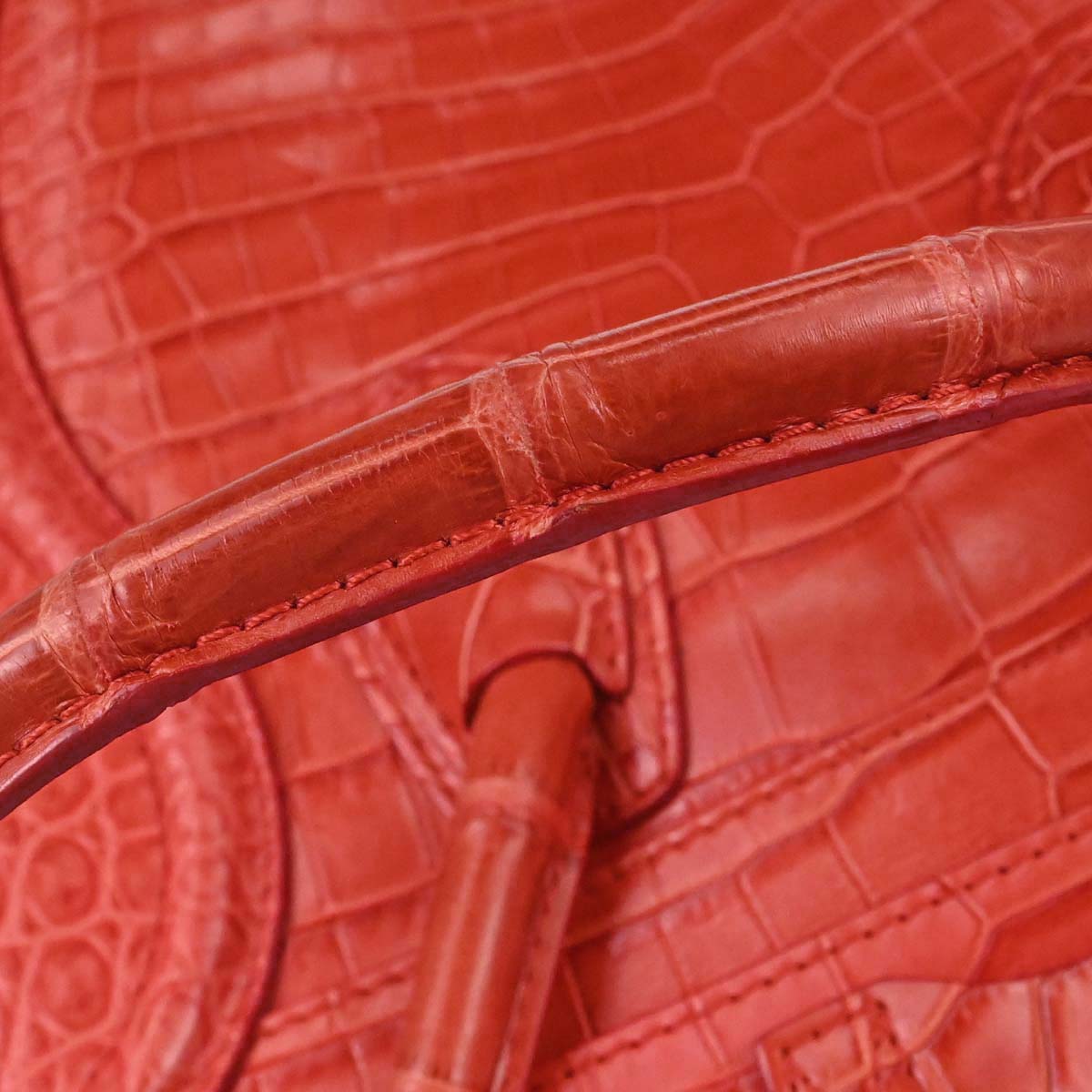 Celine * Red Crocodile Luggage Micro Tote Handbag