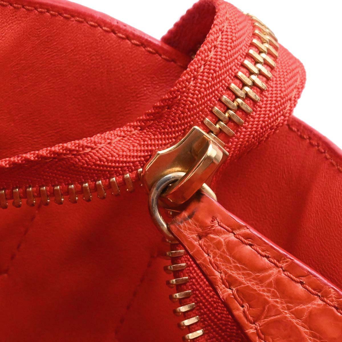Celine * Red Crocodile Luggage Micro Tote Handbag
