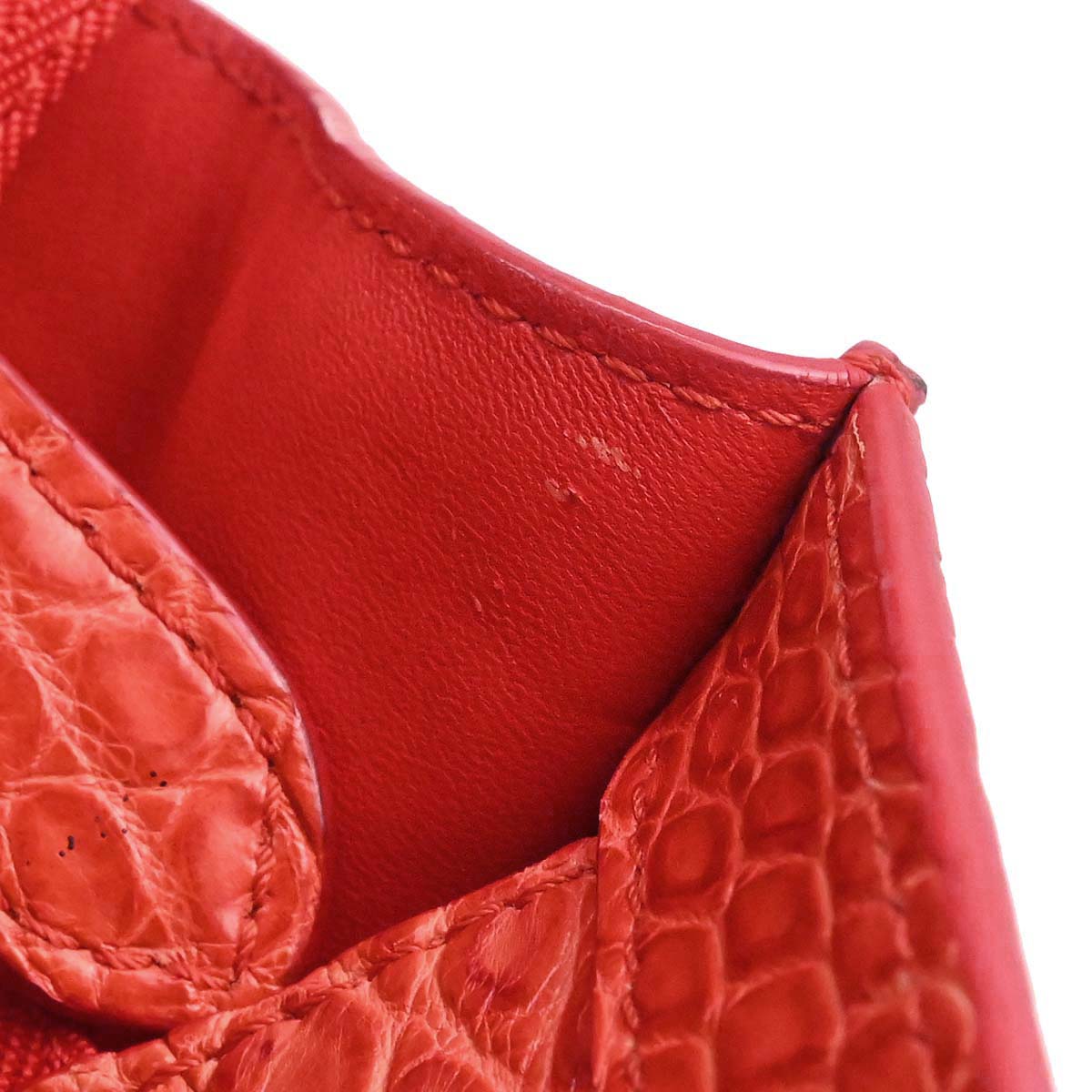 Celine * Red Crocodile Luggage Micro Tote Handbag