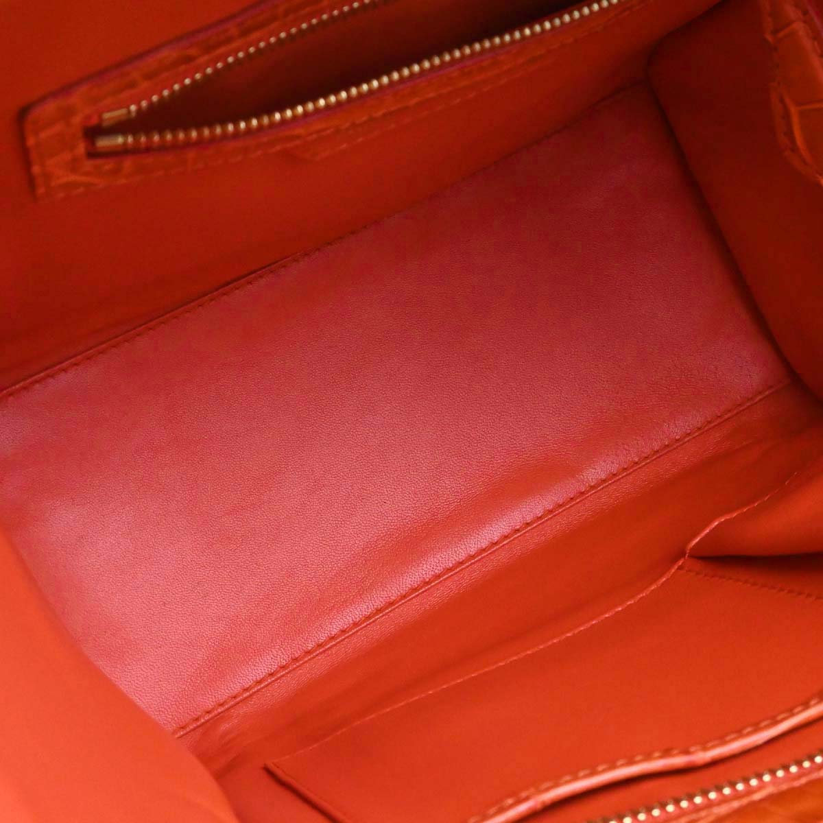 Celine * Red Crocodile Luggage Micro Tote Handbag