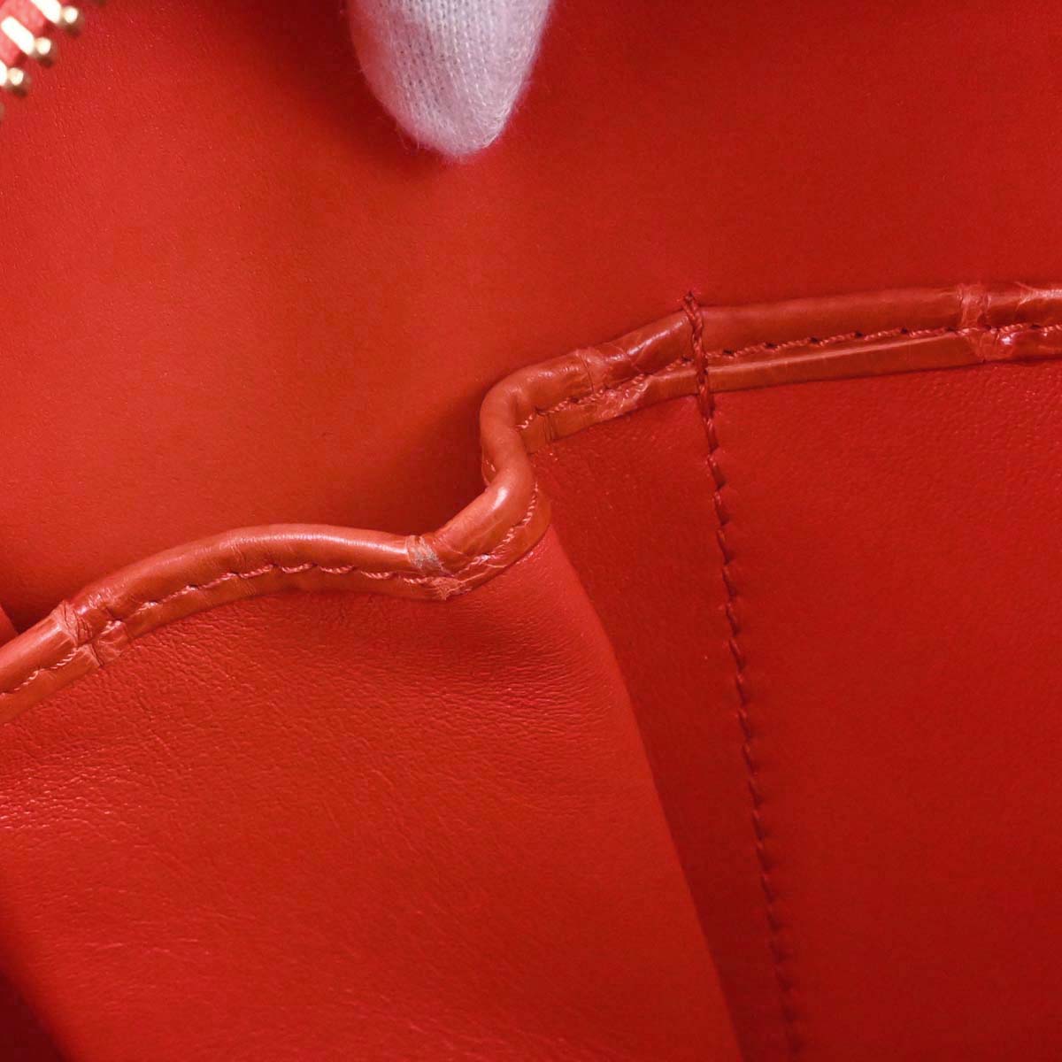 Celine * Red Crocodile Luggage Micro Tote Handbag