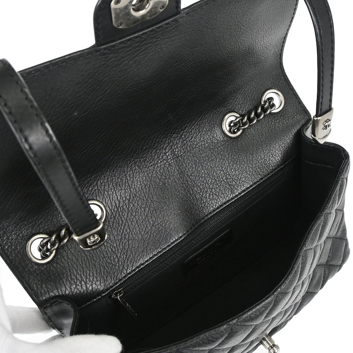 Chanel 2014 Black Lambskin Paris-Dallas Studded Flap Shoulder Bag