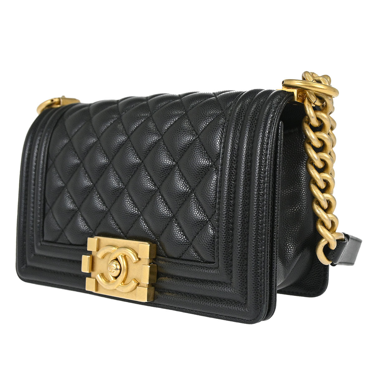 Boy Chanel 2019 Black Caviar Skin Small Chain Shoulder Bag