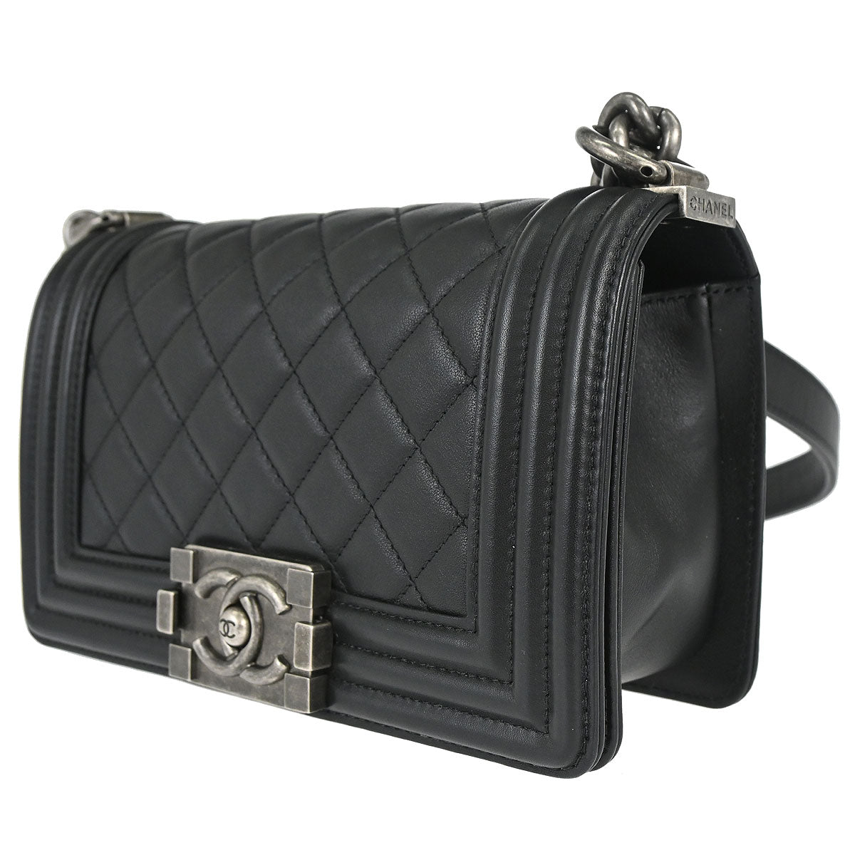 Boy Chanel Black Lambskin Small Chain Shoulder Bag