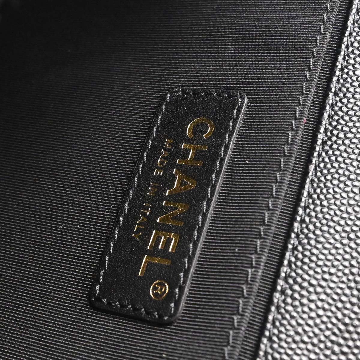 Boy Chanel Black Caviar Skin Medium Chain Shoulder Bag