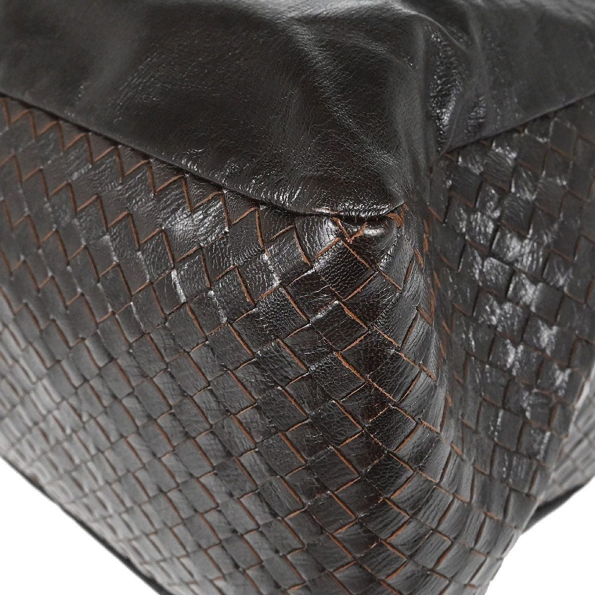 Bottega Veneta Brown Leather Intrecciato Handbag