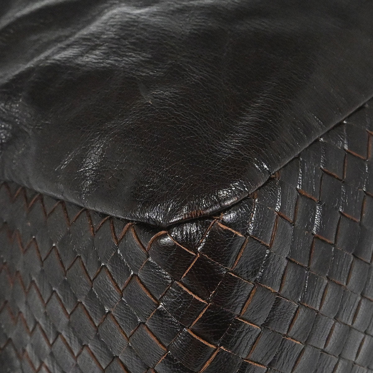 Bottega Veneta Brown Leather Intrecciato Handbag
