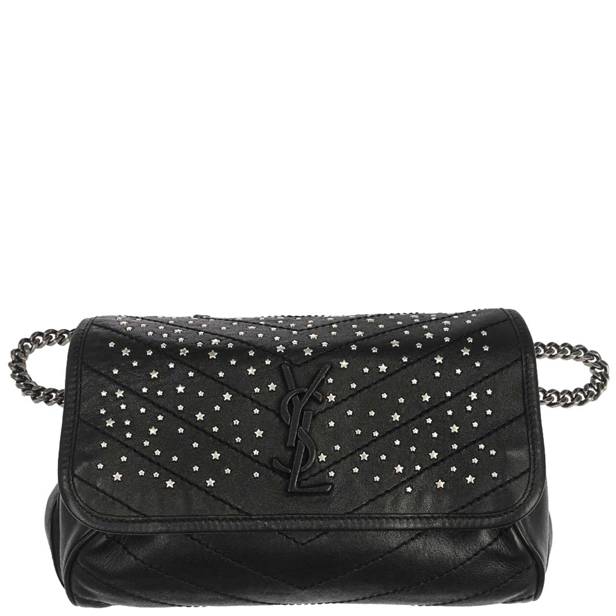 Saint Laurent Black Niki Star Studded Bum Bag