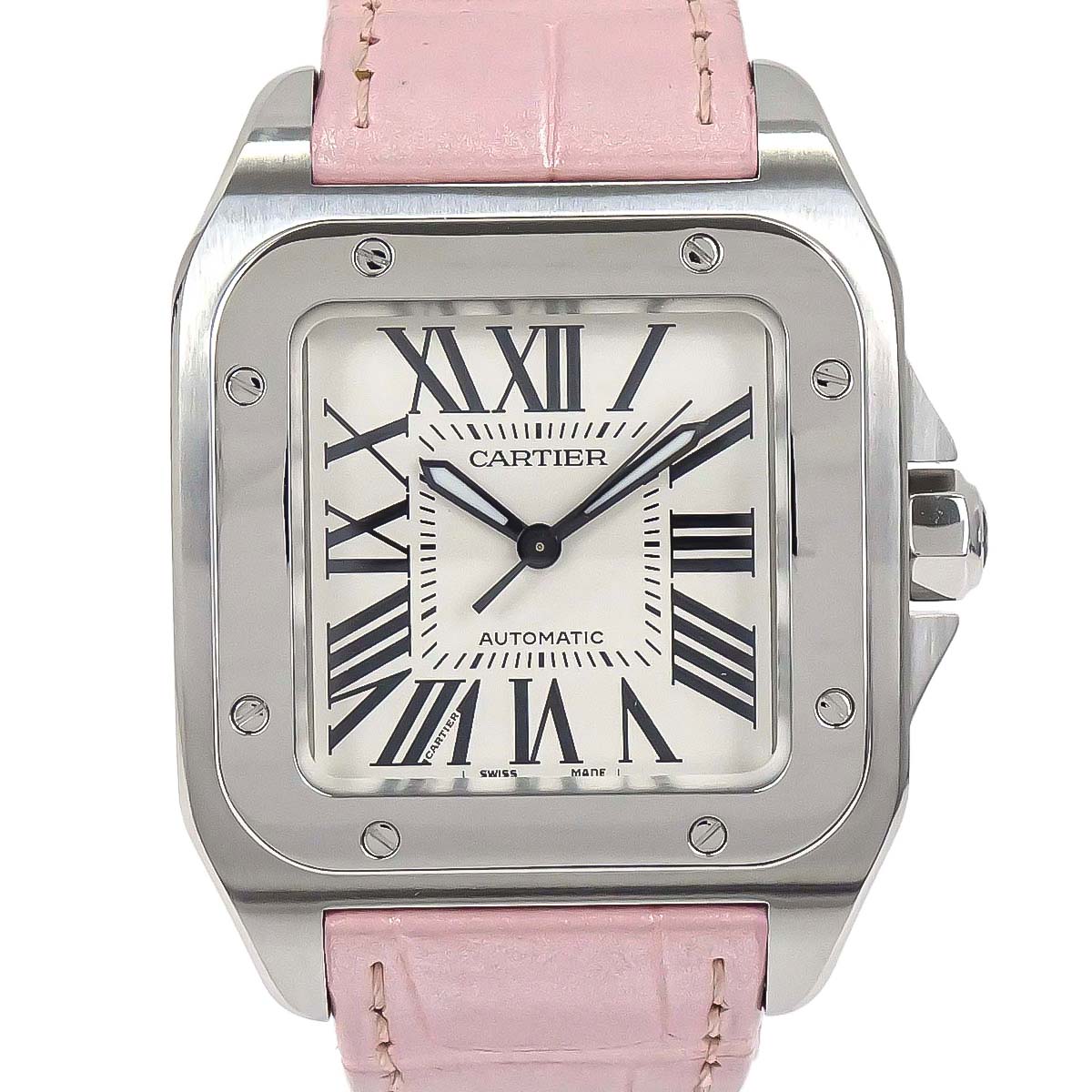 Cartier * Santos 100 MM 33mm Ref.2878 Self-winding Watch SS Alligator
