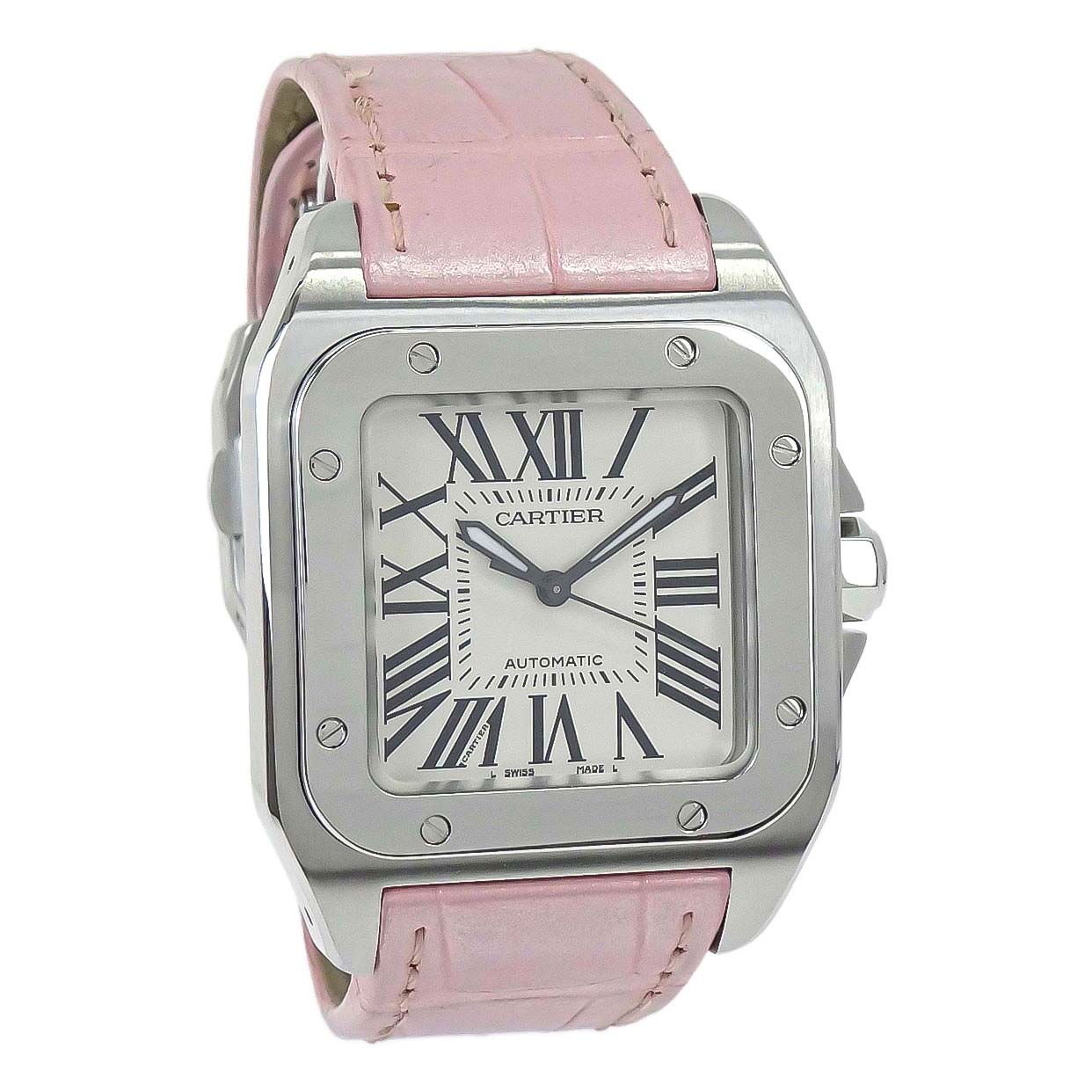 Cartier * Santos 100 MM 33mm Ref.2878 Self-winding Watch SS Alligator