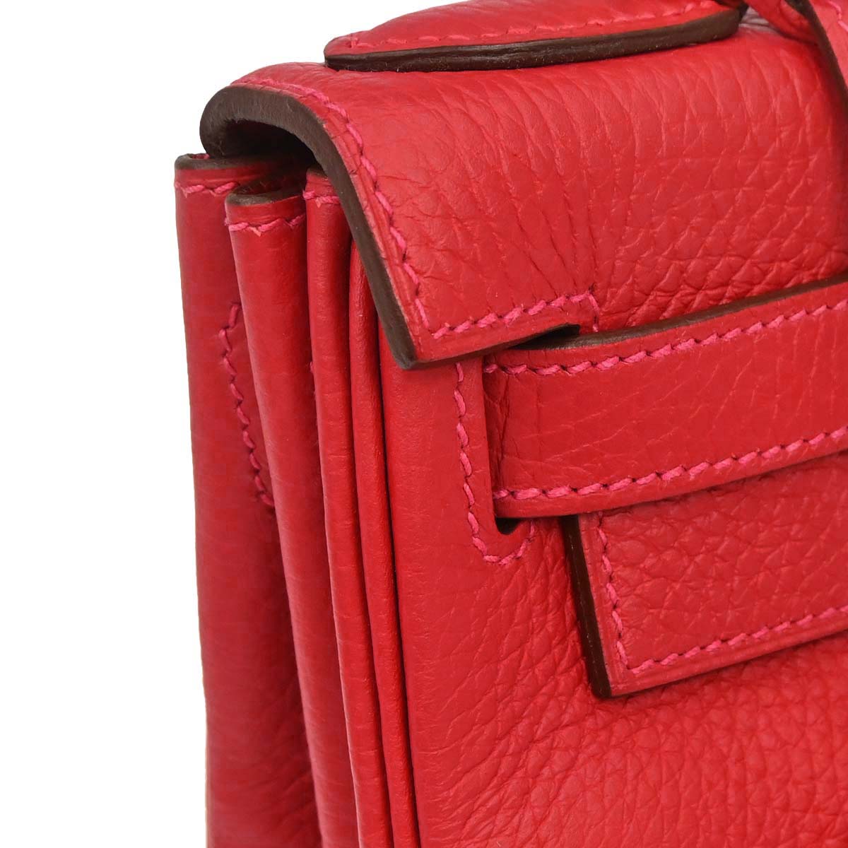 Hermes Rouge Casaque Taurillon Kelly 28 Retourne 2way Shoulder Handbag