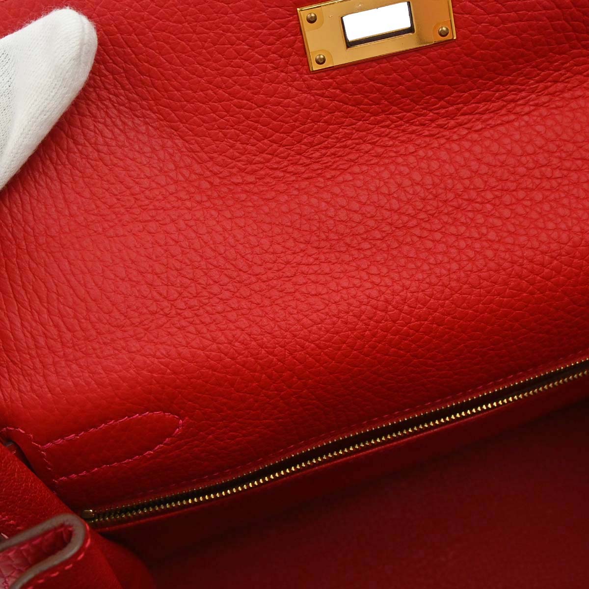 Hermes Rouge Casaque Taurillon Kelly 28 Retourne 2way Shoulder Handbag