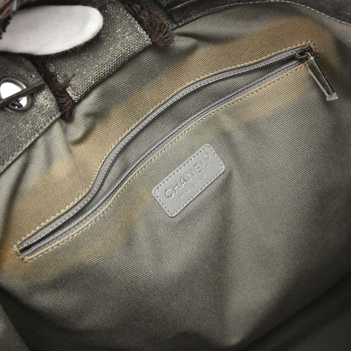 Chanel 2014 Black Canvas Bricolage Graffiti Tote Handbag