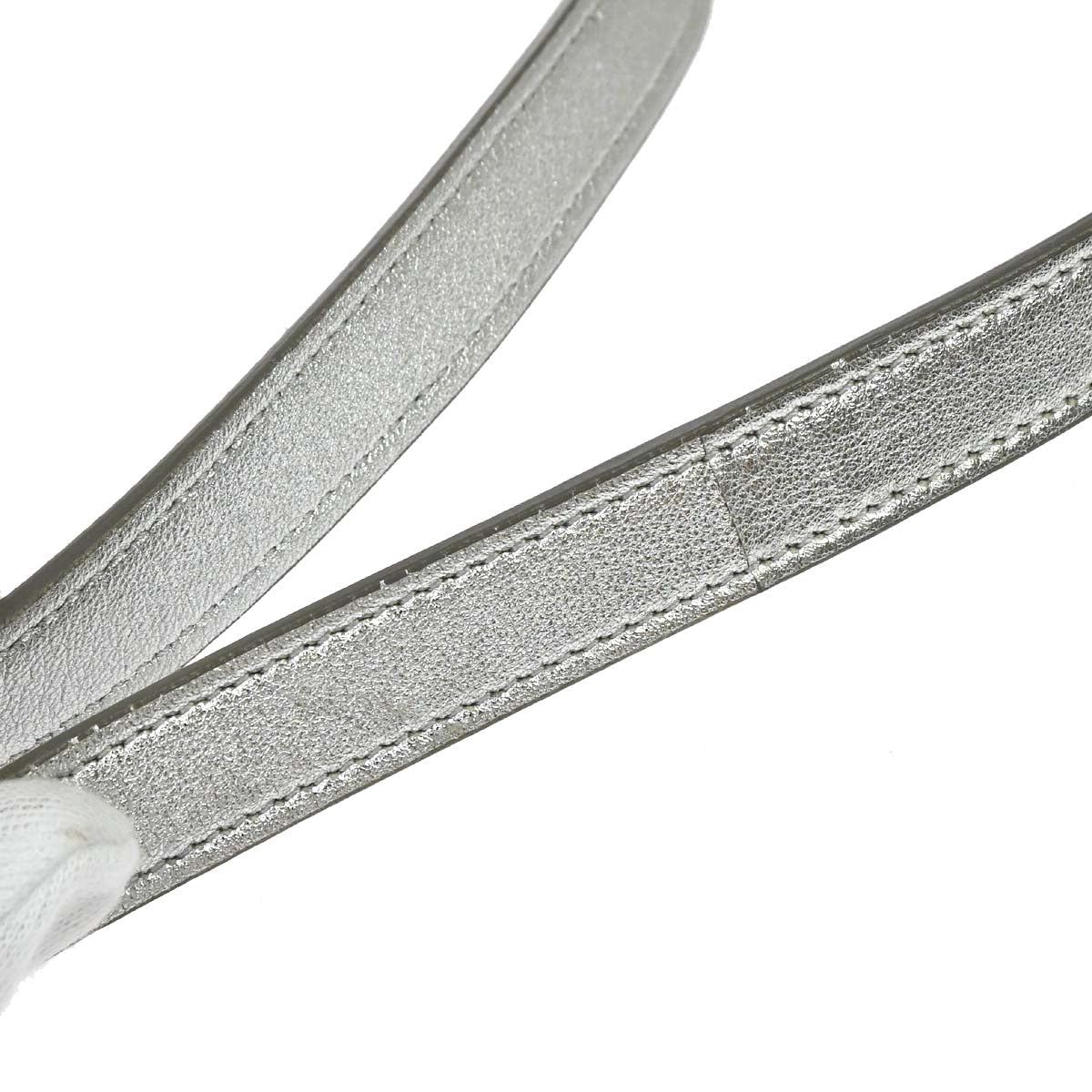 Celine Silver Lambskin Nano Luggage 2way Shoulder Tote Bag