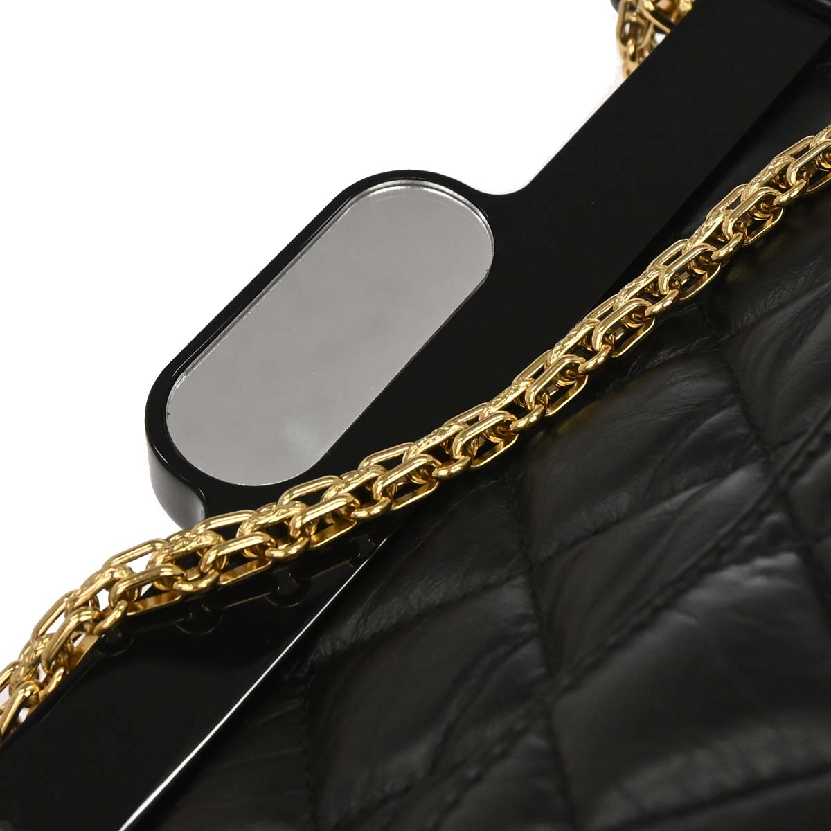 Chanel 2017 Black Calfskin Mademoiselle Lock Hanger Flap Shoulder Bag