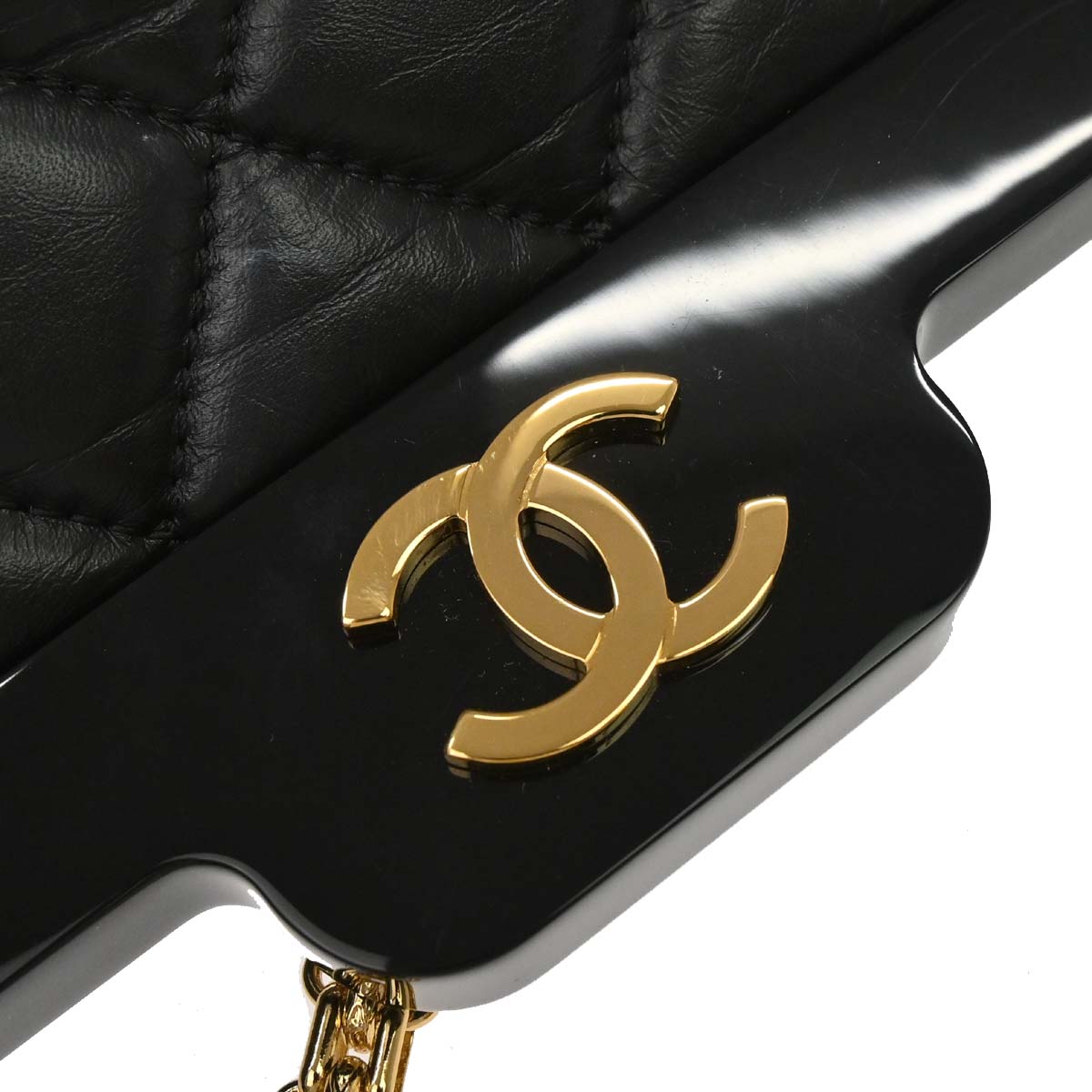Chanel 2017 Black Calfskin Mademoiselle Lock Hanger Flap Shoulder Bag