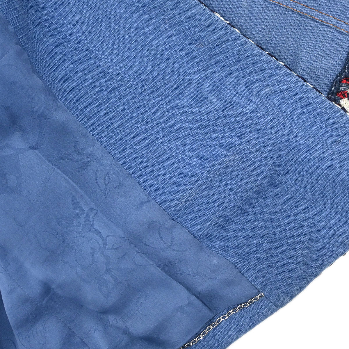 Chanel 2013 Single Breasted Collarless Jacket Blue #34