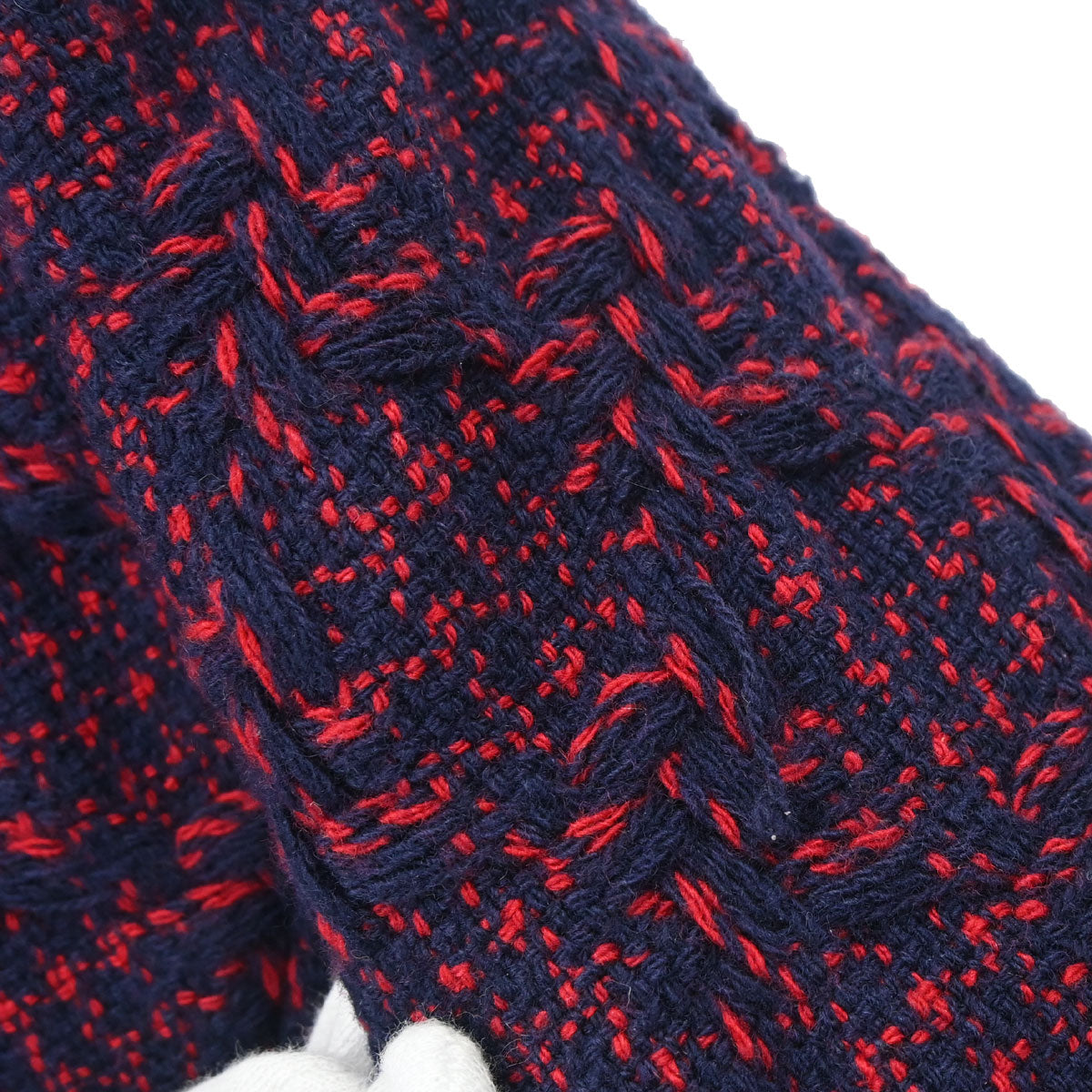 Chanel 2017-2018 Tweed Long Coat Navy Red #36