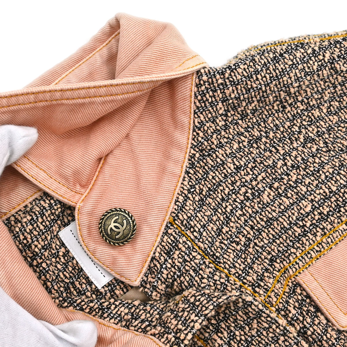 Chanel 2016 Tweed Denim Jacket Pink #36