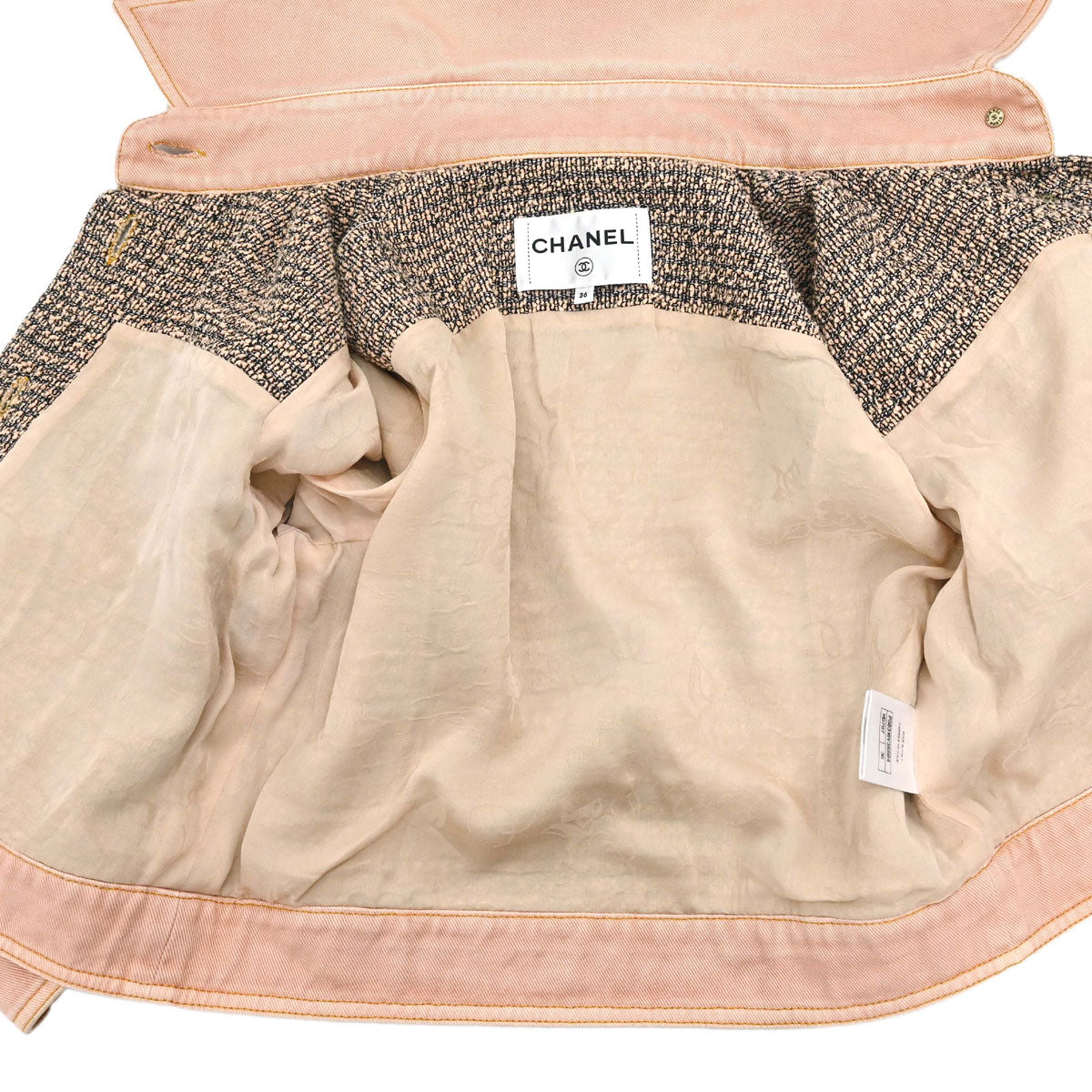 Chanel 2016 Tweed Denim Jacket Pink #36