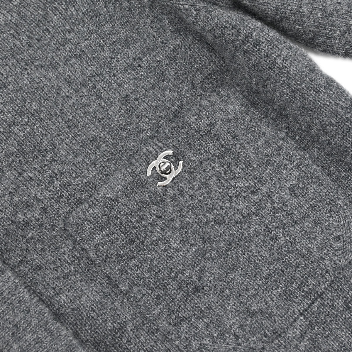 Chanel 2010 Cardigan Turnlock Button Gray #38