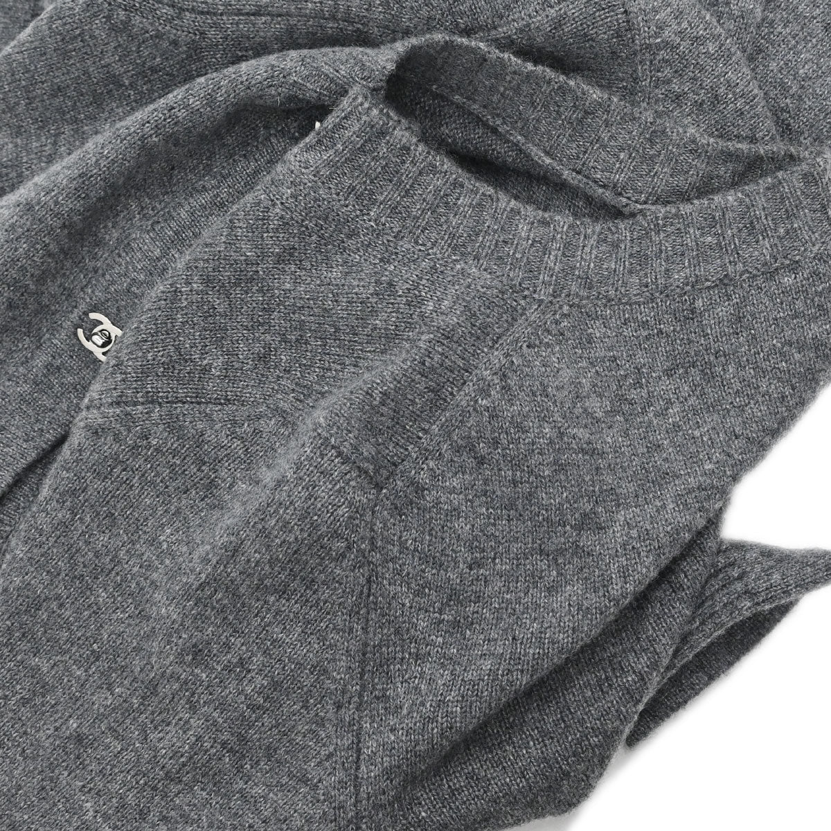 Chanel 2010 Cardigan Turnlock Button Gray #38