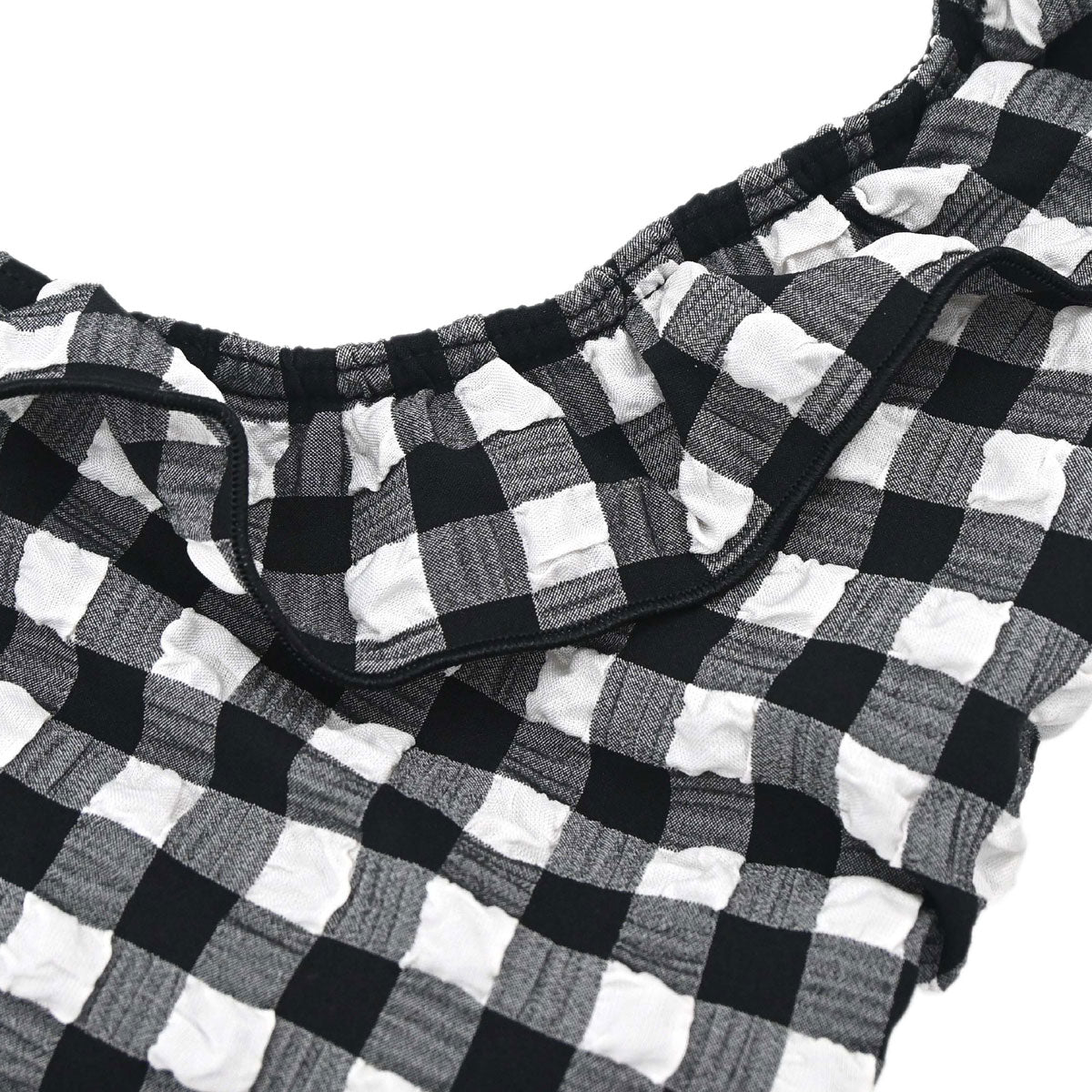 Chanel 2010 Swimwear Swimsuit Gingham Check Black #36