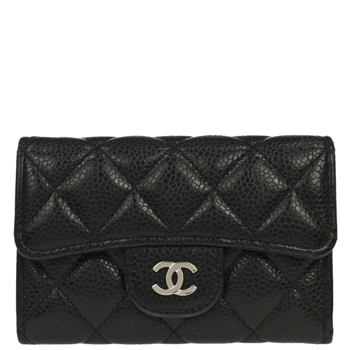 Chanel 2019 Black Caviar Skin Coin Purse Wallet
