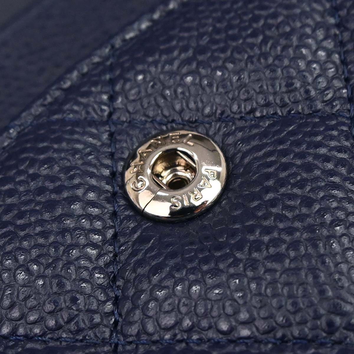 Chanel 2014 Navy Caviar Skin Jumbo Classic Double Flap Shoulder Bag