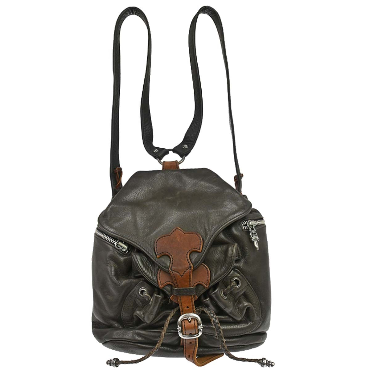 Chrome Hearts Flerknee Brown Leather Backpack