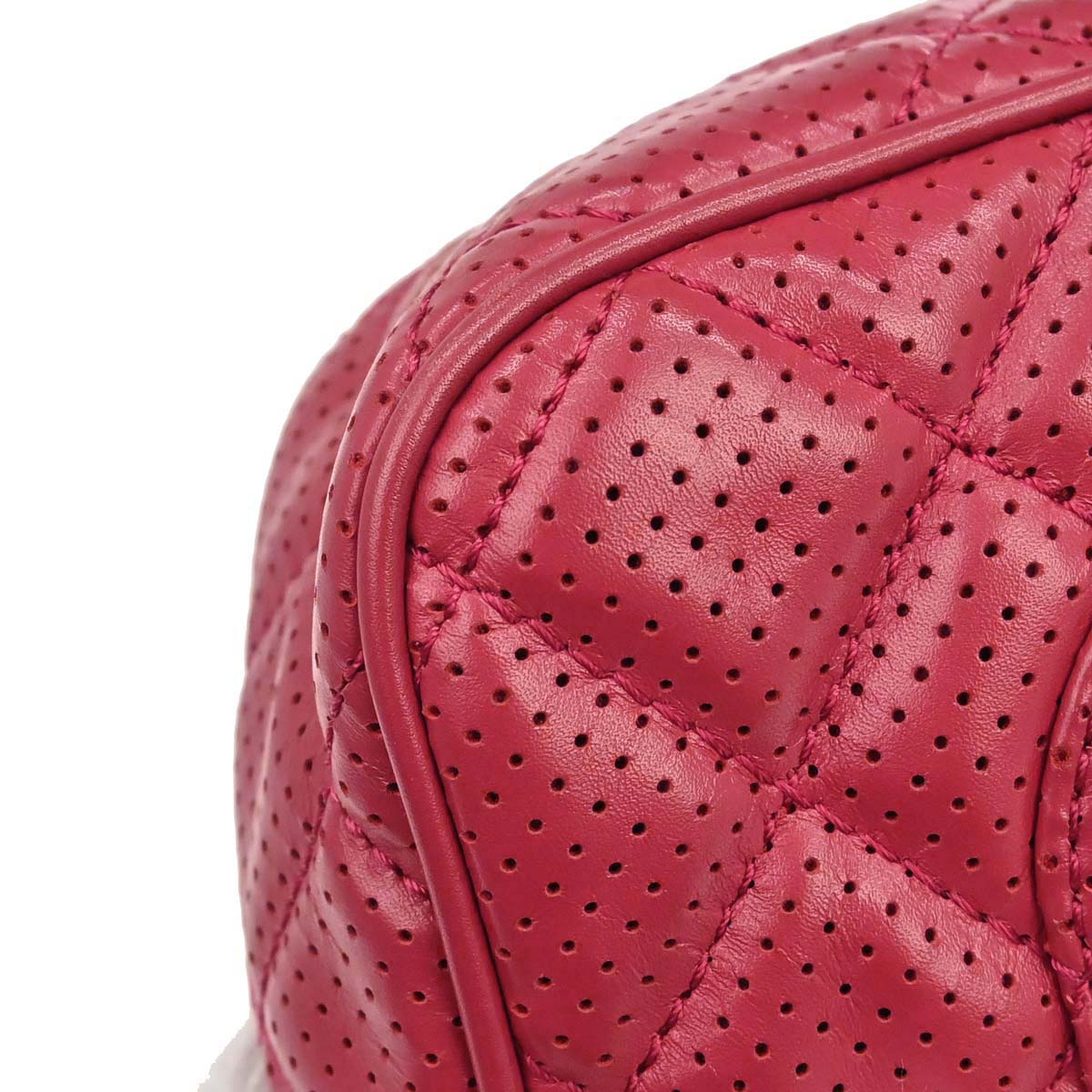 Chanel 2014 Red Perforated Lambskin Handbag