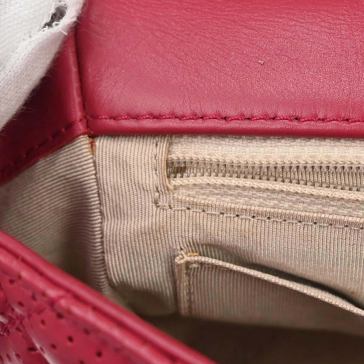 Chanel 2014 Red Perforated Lambskin Handbag