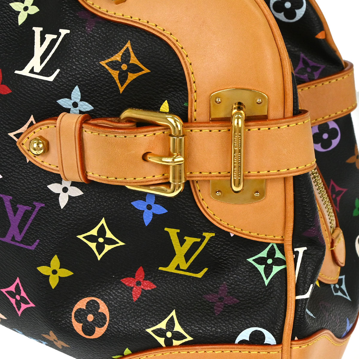 Louis Vuitton 2011 Black Monogram Multicolor Claudia Handbag M40194