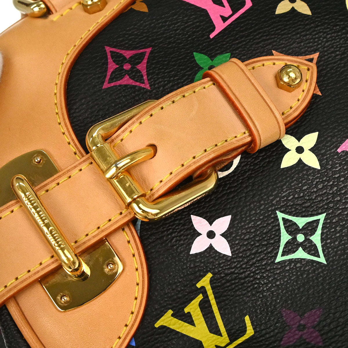 Louis Vuitton 2011 Black Monogram Multicolor Claudia Handbag M40194