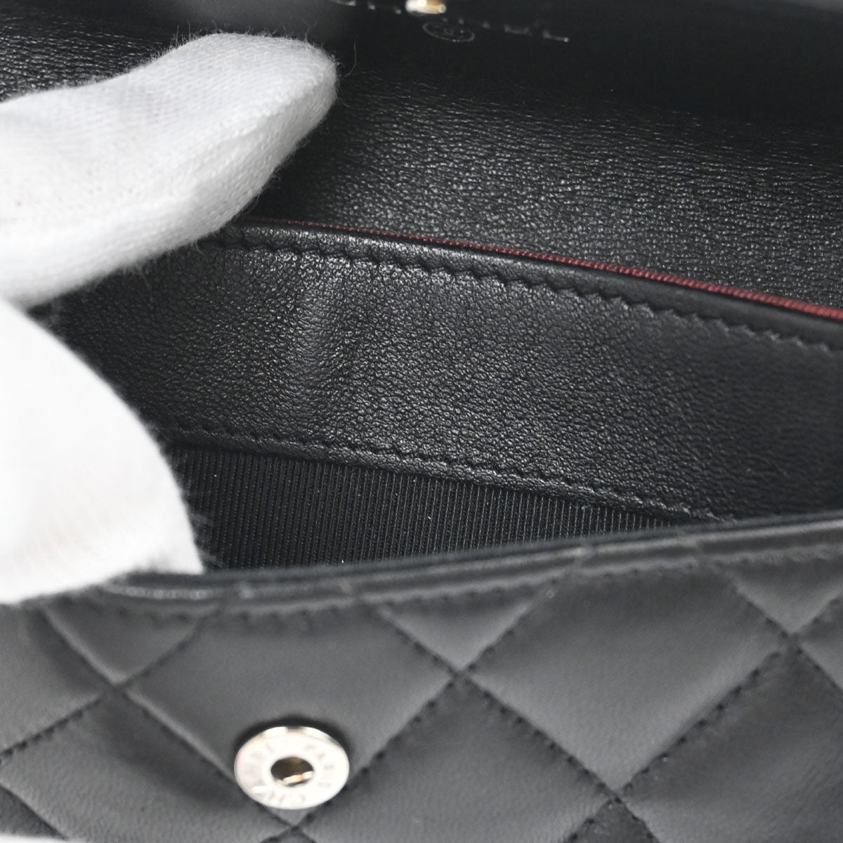 Chanel 2014-2015 Black Lambskin Coin Purse Wallet