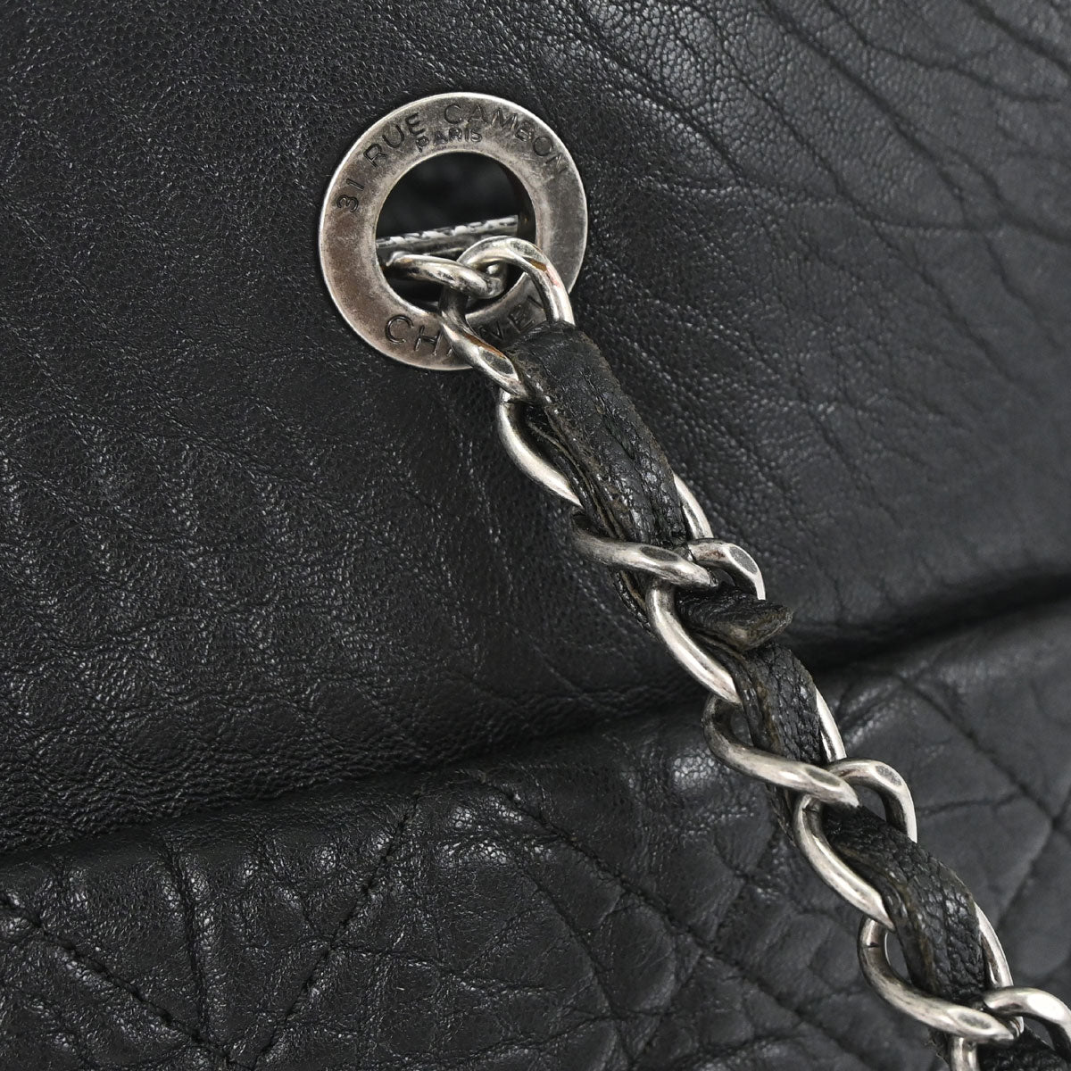 Chanel 2015-2016 Black Lambskin Tote Handbag
