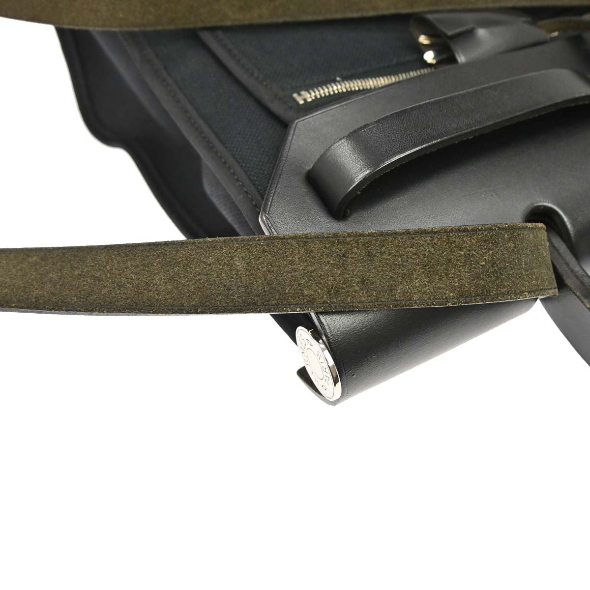 Hermes Black Toile Officier Herbag Zip PM 2way Shoulder Handbag