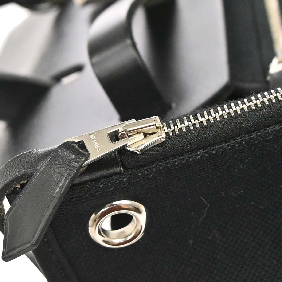 Hermes Black Toile Officier Herbag Zip PM 2way Shoulder Handbag