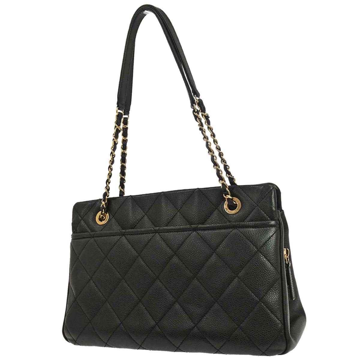 Chanel Black Caviar Skin Timeless CC Chain Tote Bag
