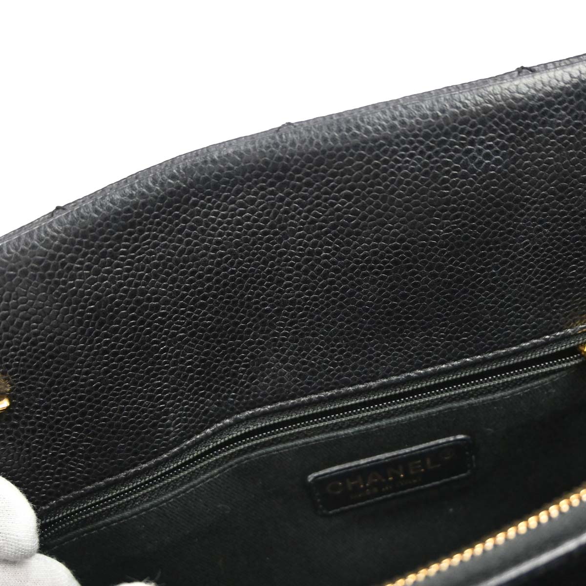 Chanel Black Caviar Skin Timeless CC Chain Tote Bag