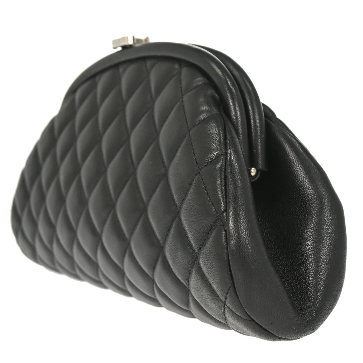 Chanel 2010-2011 Black Lambskin Clutch Bag